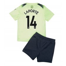 Manchester City Aymeric Laporte #14 Tredjedraktsett Barn 2022-23 Kortermet (+ korte bukser)